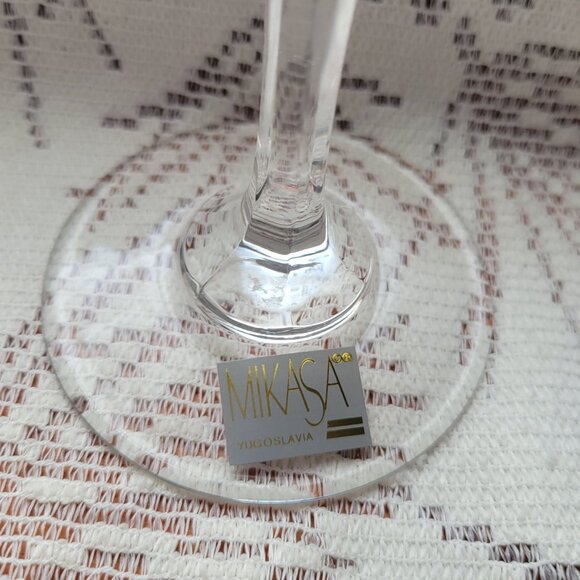 Set Of 4 Mikasa Olympus Champagne Flutes Crystal Glasses Elegant Swirl Pattern 1 - Picture 3 of 10